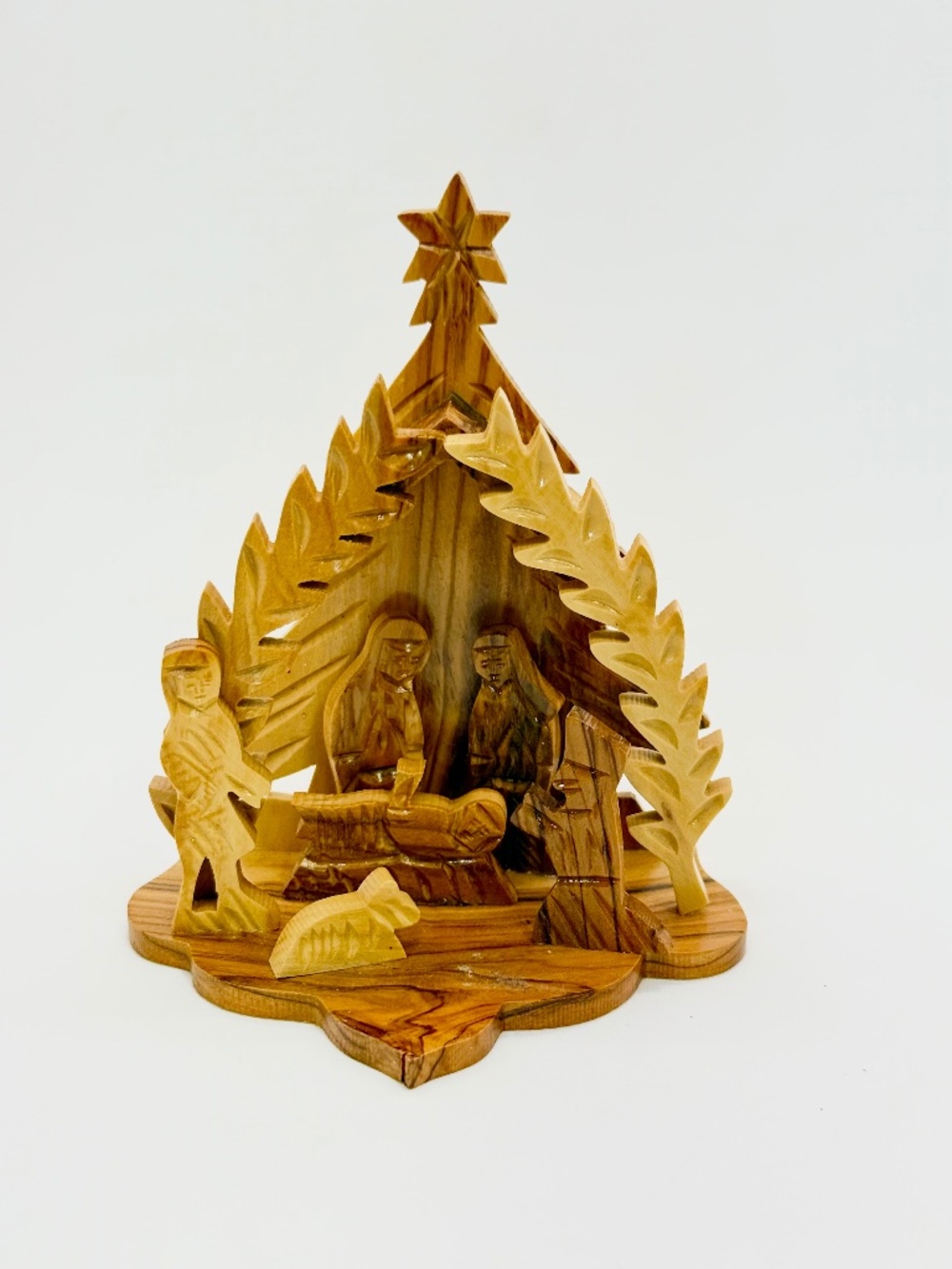 Wood Nativity Made in Bethlehem Holy Land